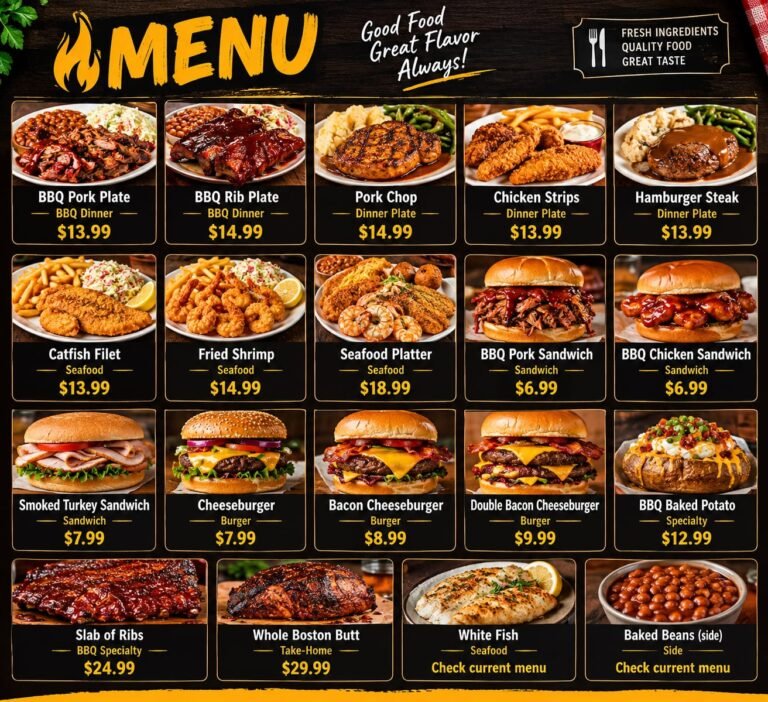 Kendall's BBQ Menu