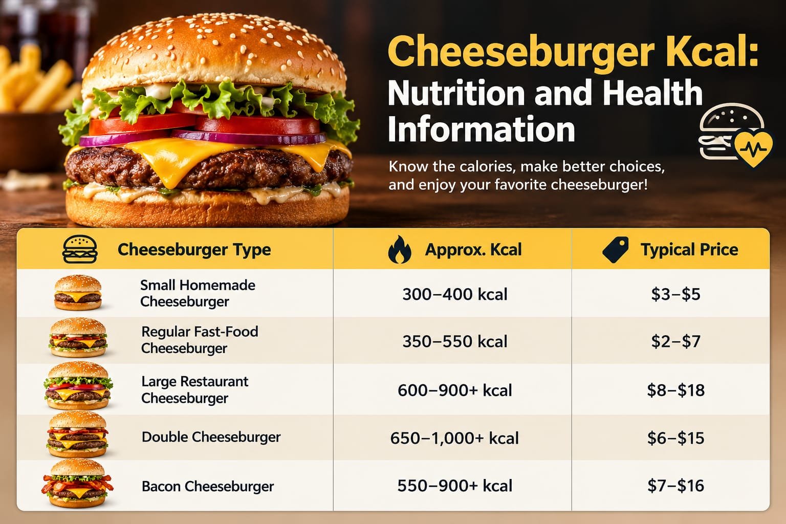 Cheeseburger Kcal