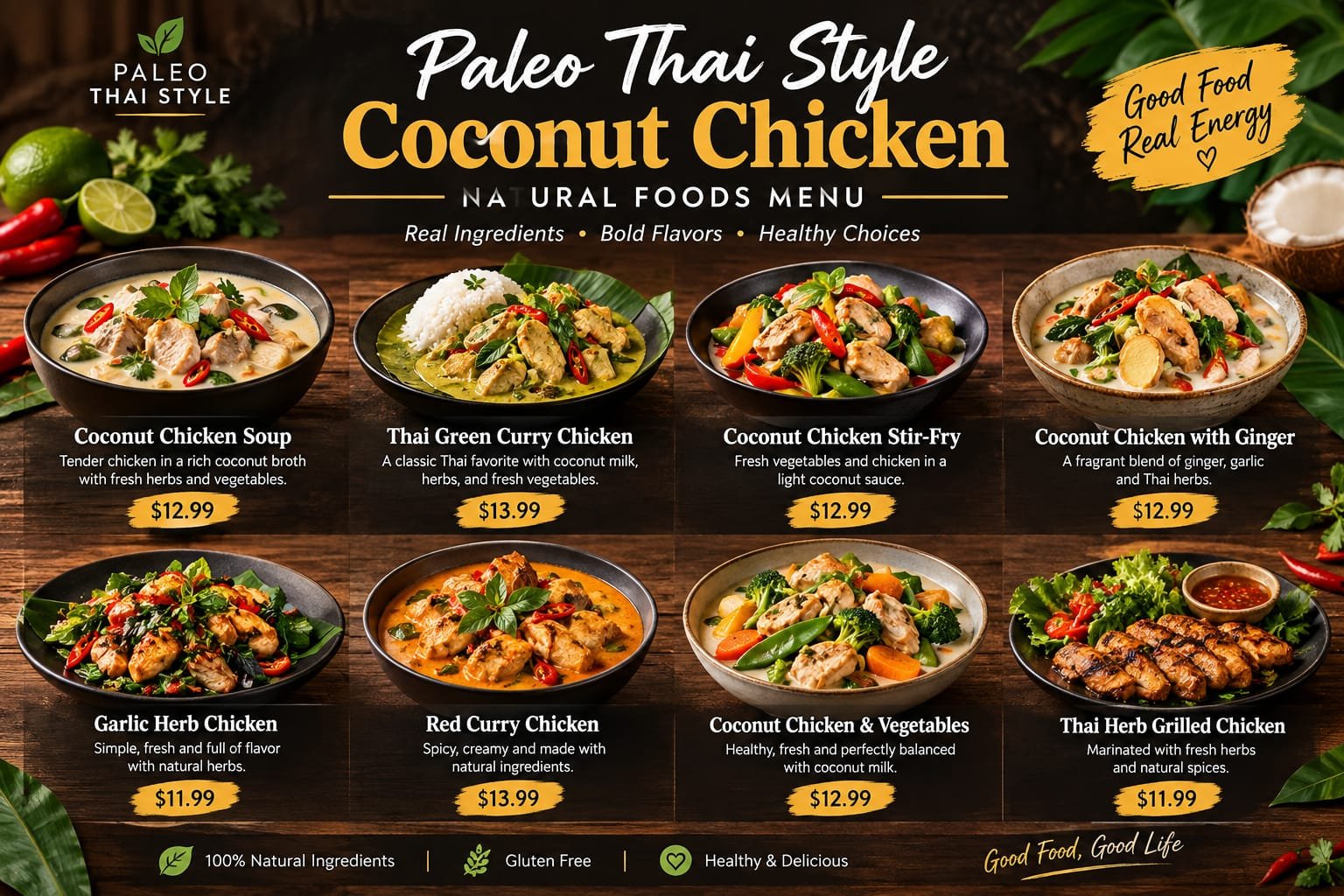 Paleo Thai-Style Coconut Chicken: Natural Foods Menu