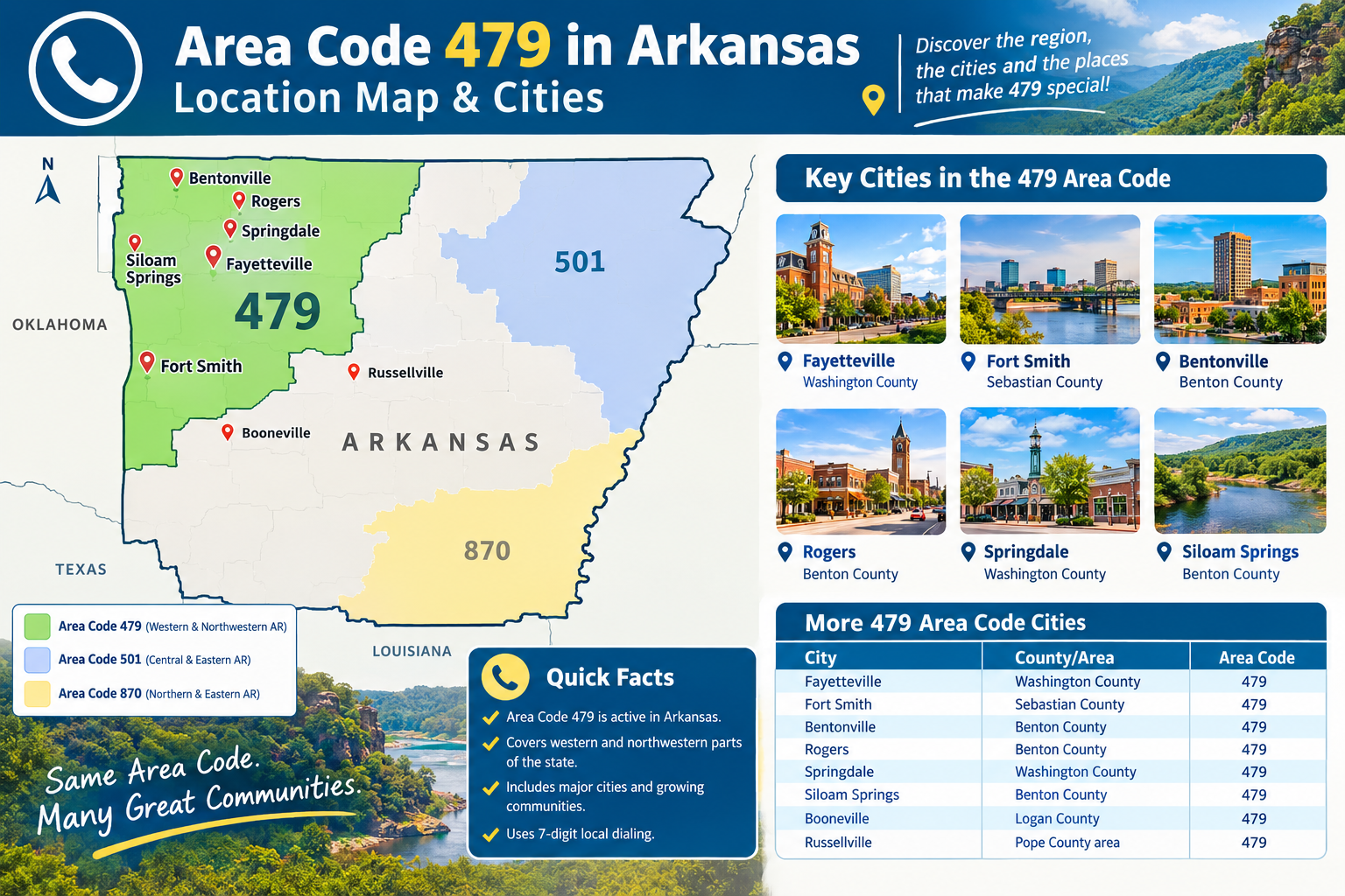 Area Code 479 in Arkansas