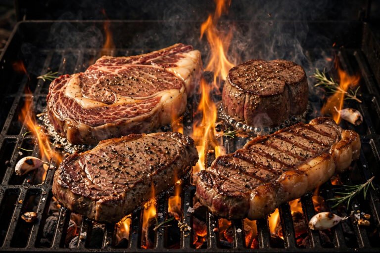 Best steak at LongHorn — ribeye, filet, sirloin and strip cuts on an open-flame grill