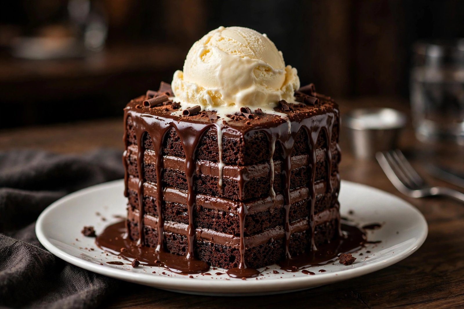 Best thing to eat at LongHorn Steakhouse — Chocolate Stampede dessert with vanilla ice cream