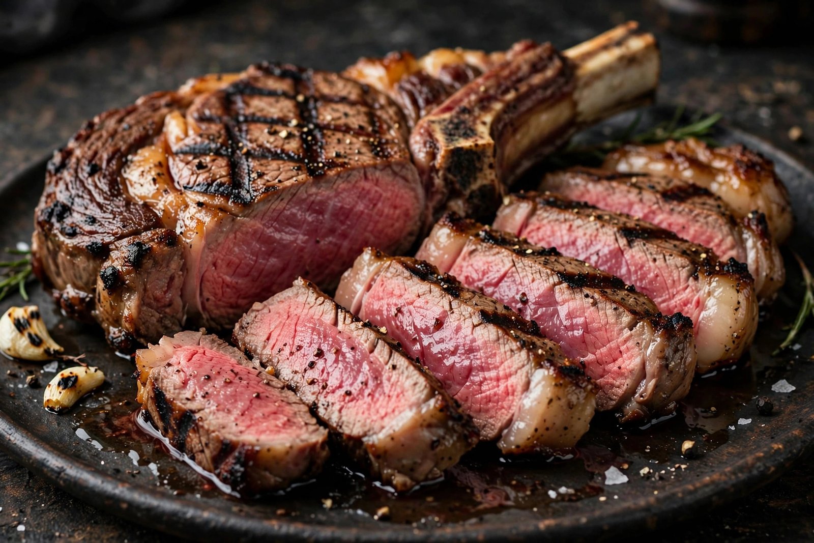 Best thing to eat at LongHorn Steakhouse — Outlaw Ribeye sliced medium-rare