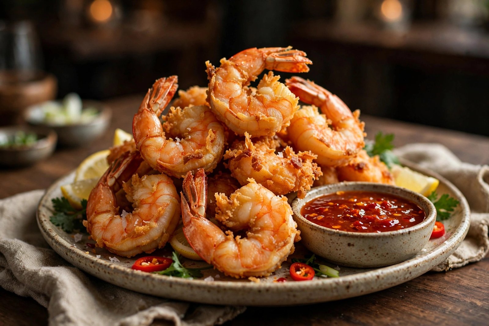 Best thing to eat at LongHorn Steakhouse — Wild West Shrimp appetizer with spicy sauce