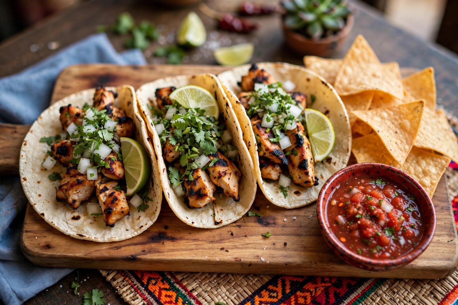 Burrito Beach menu with prices 2026 — street tacos with grilled chicken, onions and cilantro