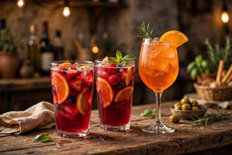 Carrabba's happy hour — sangria cocktails on the bar