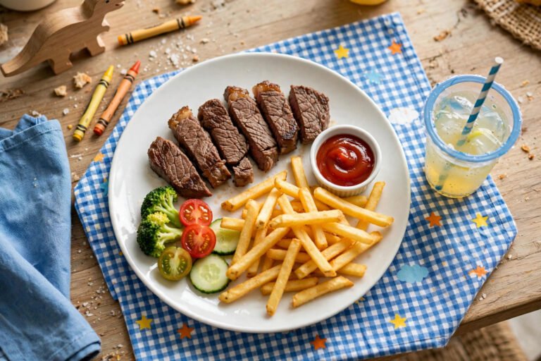 Does LongHorn have a kids menu — kid's mini sirloin steak meal with fries