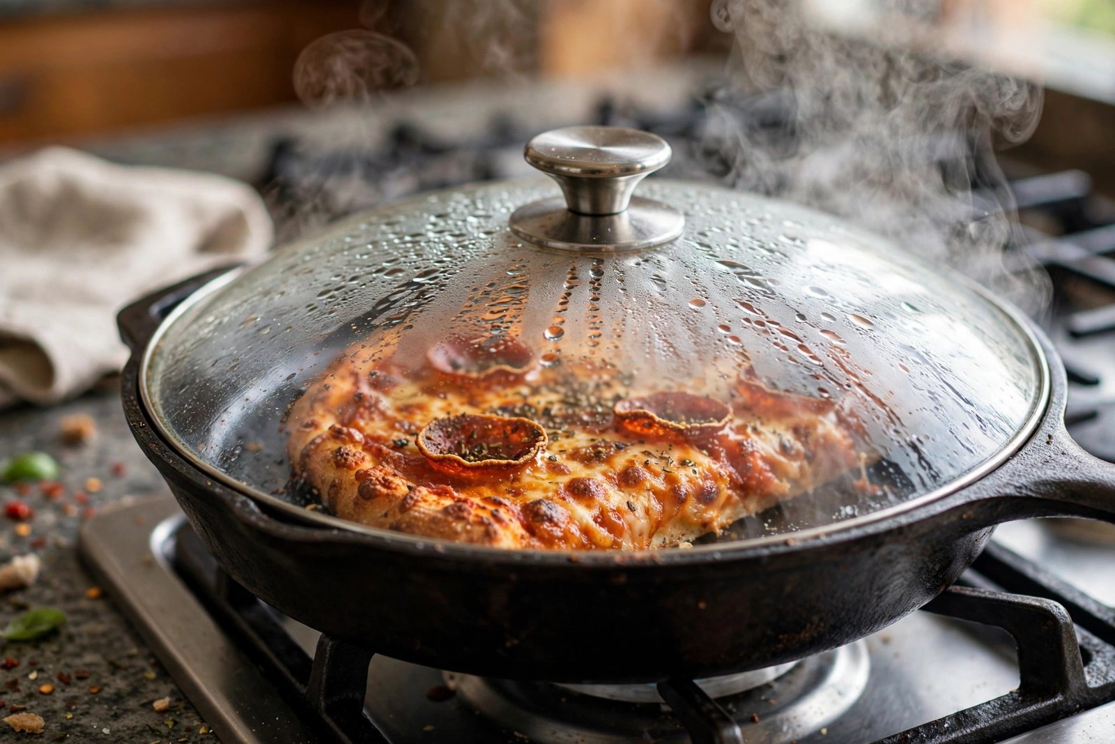 how to reheat pizza in skillet 2026 crispy bottom