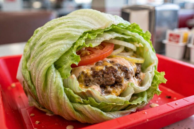 In-N-Out Protein Style burger wrapped in lettuce 2026