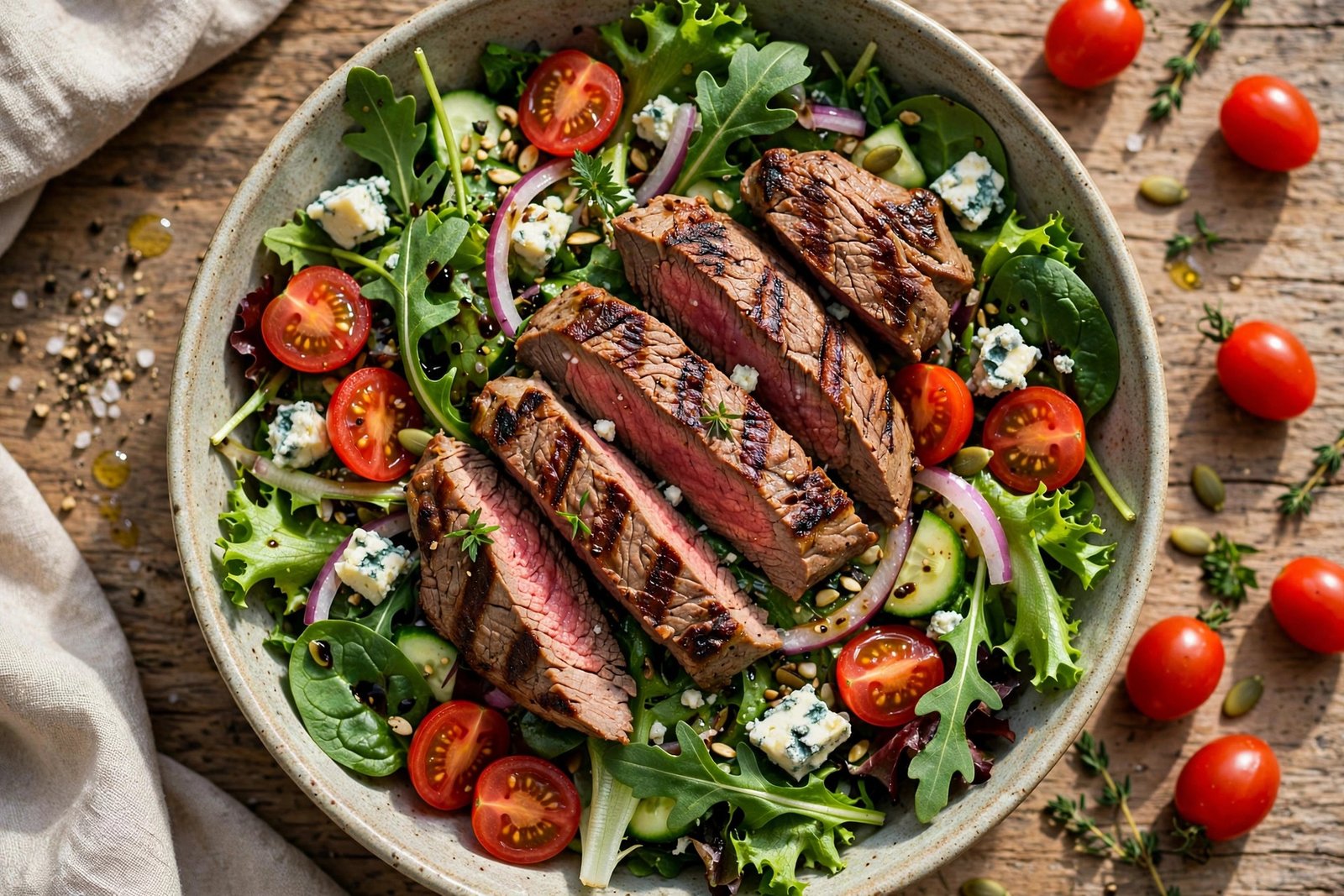 Is LongHorn Steakhouse healthy — grilled sirloin salad with mixed greens