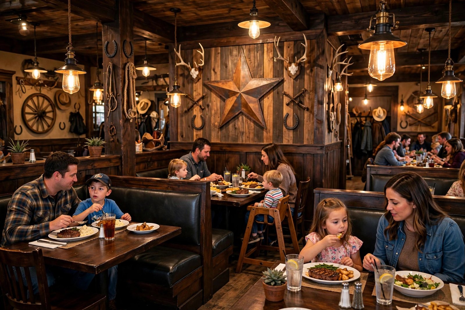 Lone Star Steakhouse Guam dining room — Texas-themed steakhouse interior with western decor