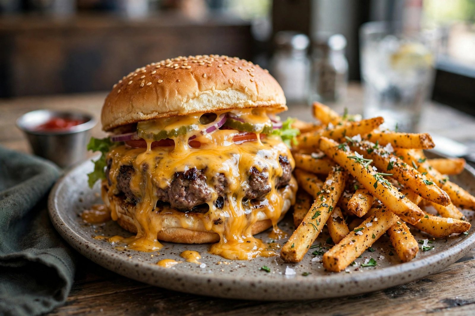 LongHorn 3 for 12 menu alternative — steakhouse lunch cheeseburger with fries