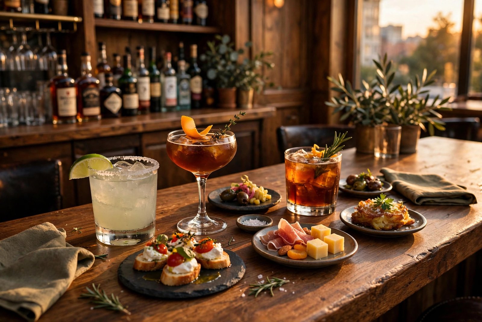 LongHorn early bird special — happy hour margaritas and appetizers at the bar
