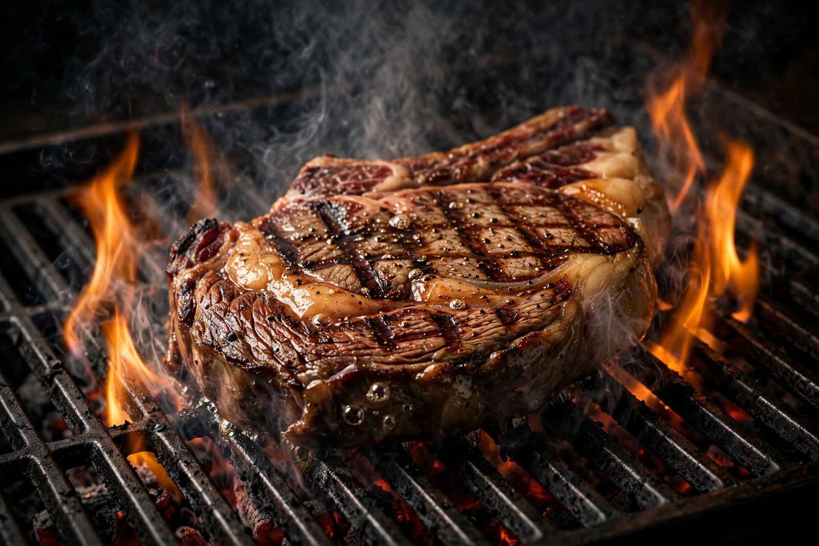 LongHorn Outlaw Ribeye fire-grilled over open flame with char seasoning