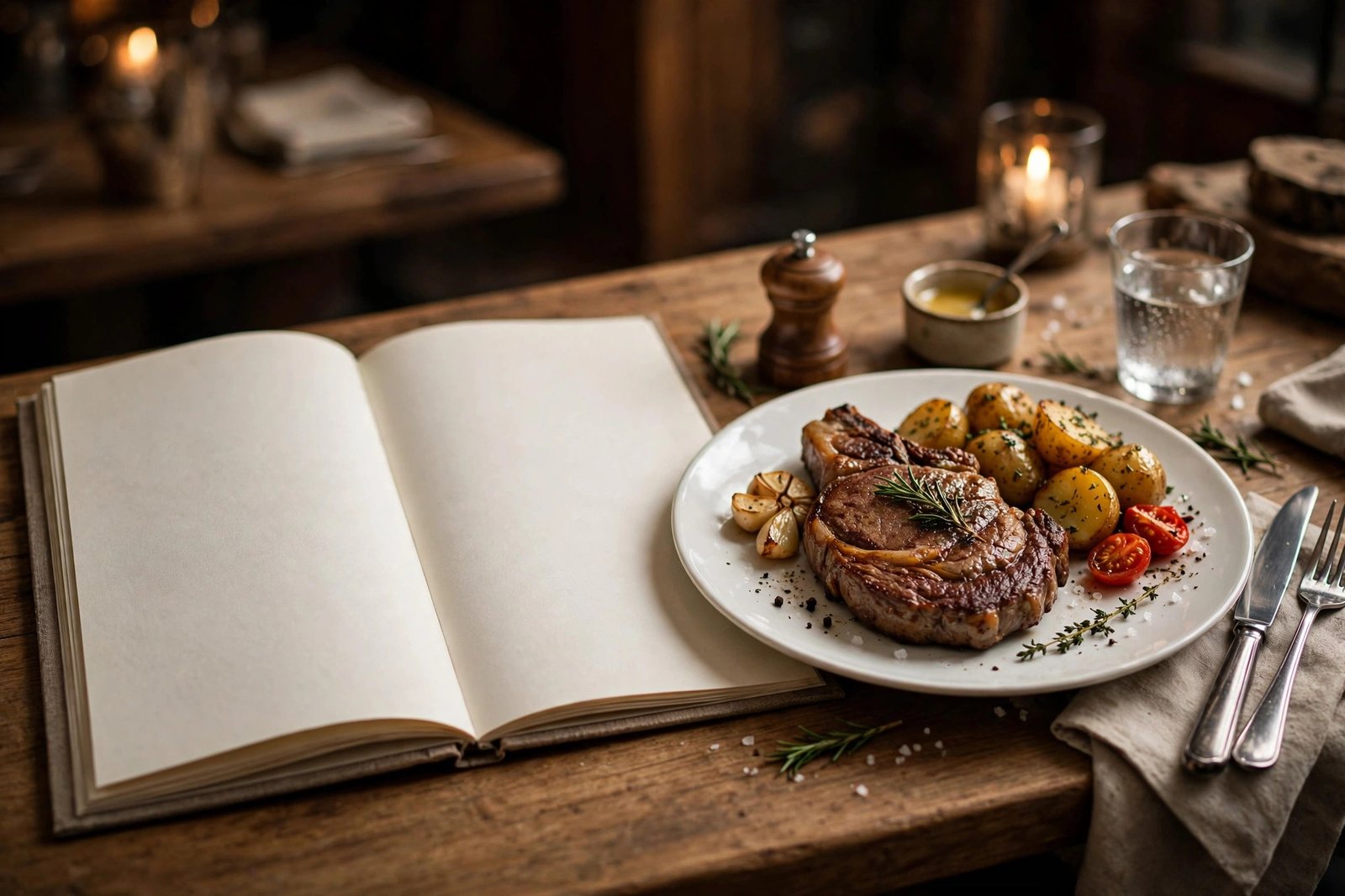 LongHorn Steakhouse menu PDF — printed menu booklet on restaurant table