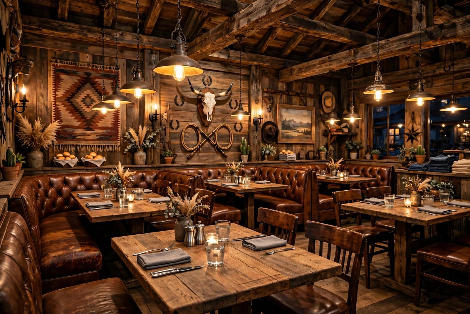 Inside a LongHorn Steakhouse near me – rustic steakhouse dining room