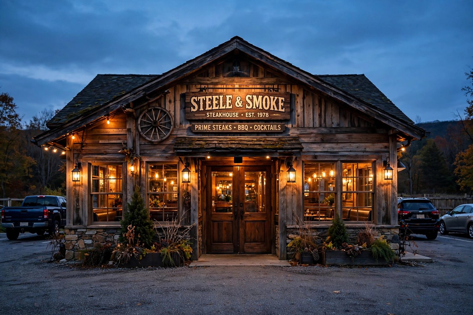 LongHorn Steakhouse Port St Lucie menu — steakhouse exterior at dusk