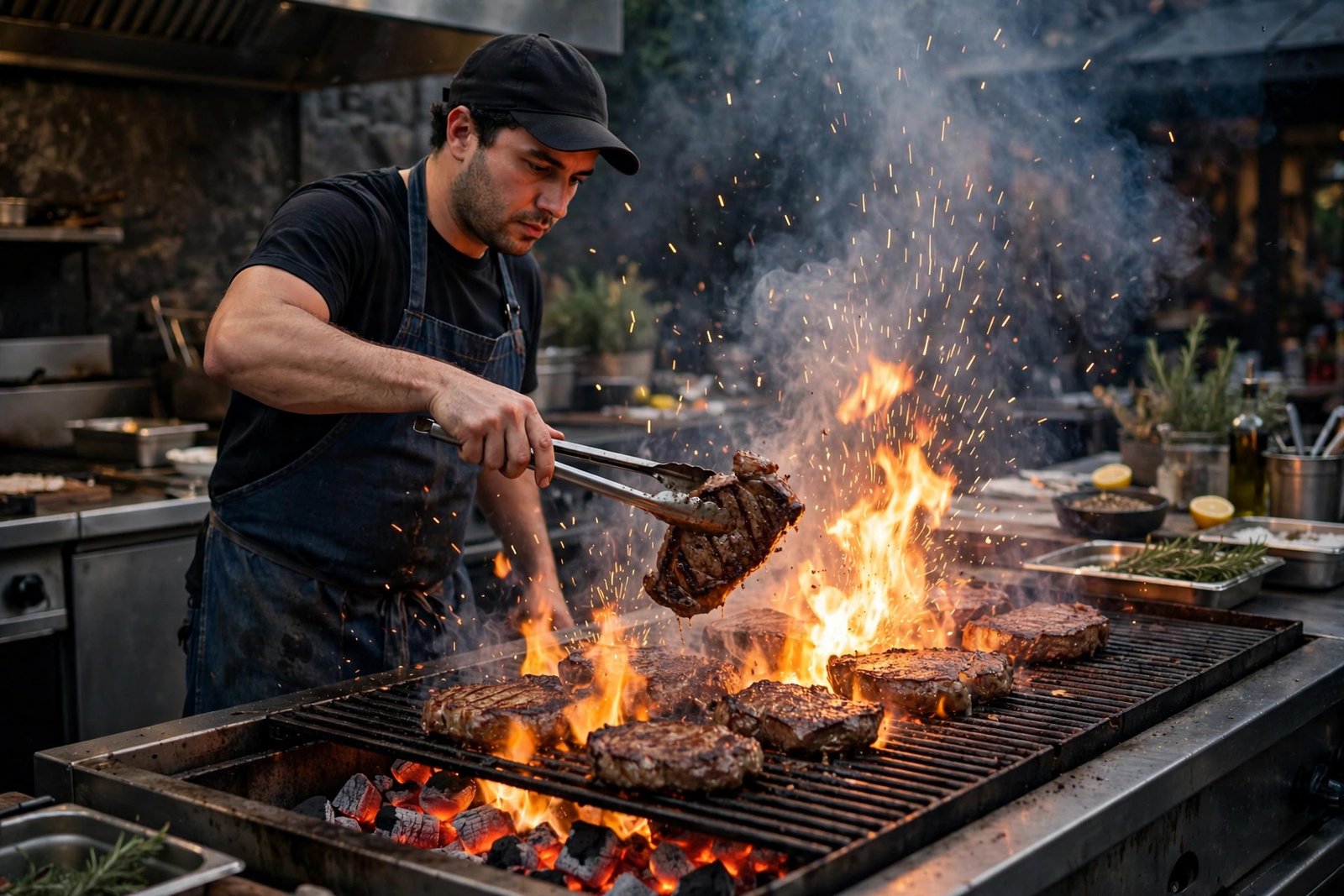 LongHorn Steakhouse Tulsa menu — steaks grilling over open flames