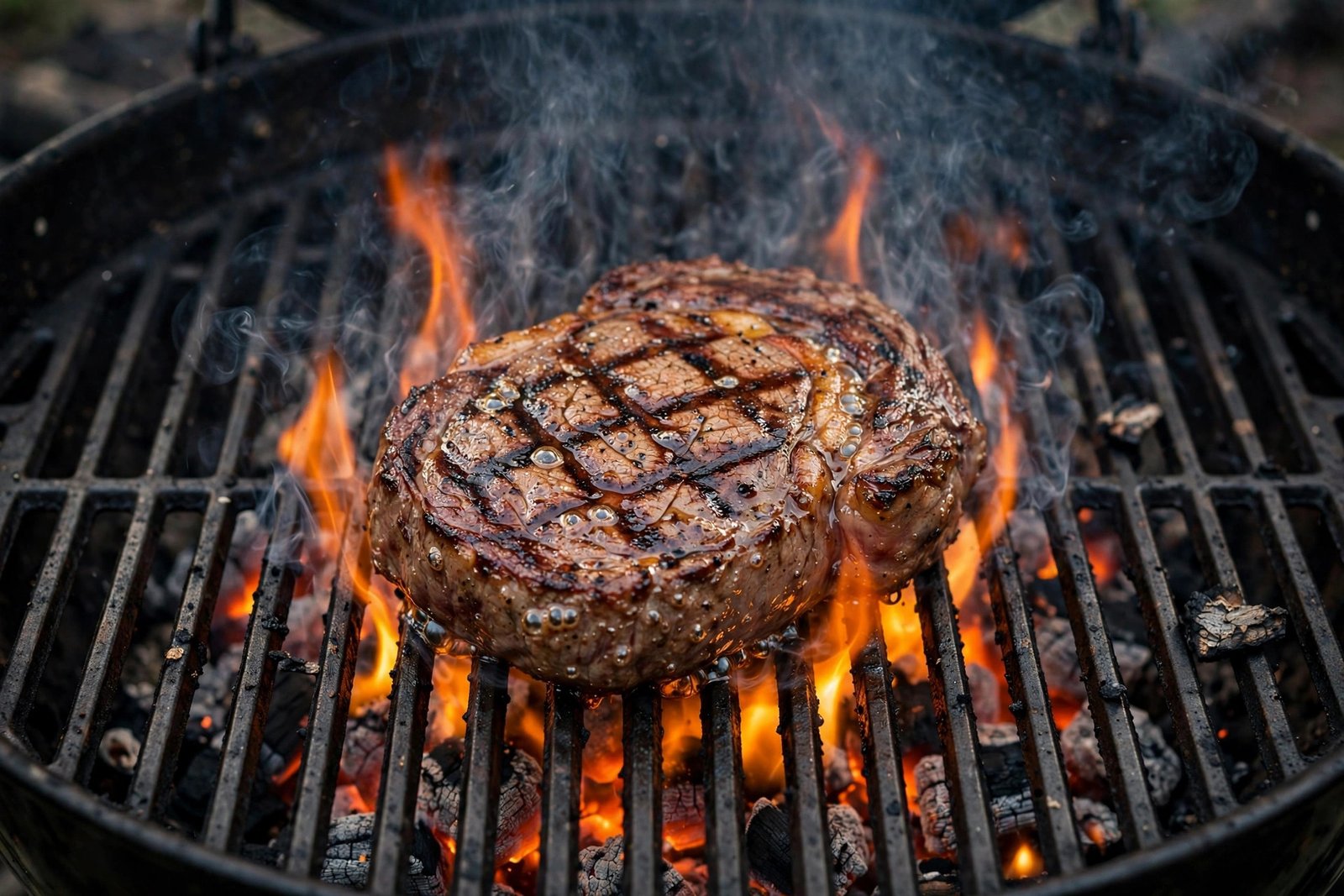 Steak grilling on open flame at LongHorn Steakhouse Woodruff Rd Greenville SC