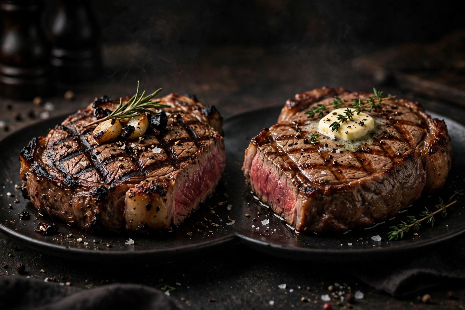 LongHorn vs Outback — two grilled steaks side by side comparison