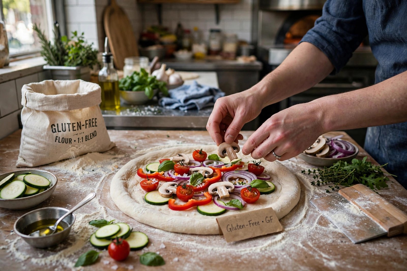 MOD Pizza allergen menu — gluten-friendly crust preparation 2026