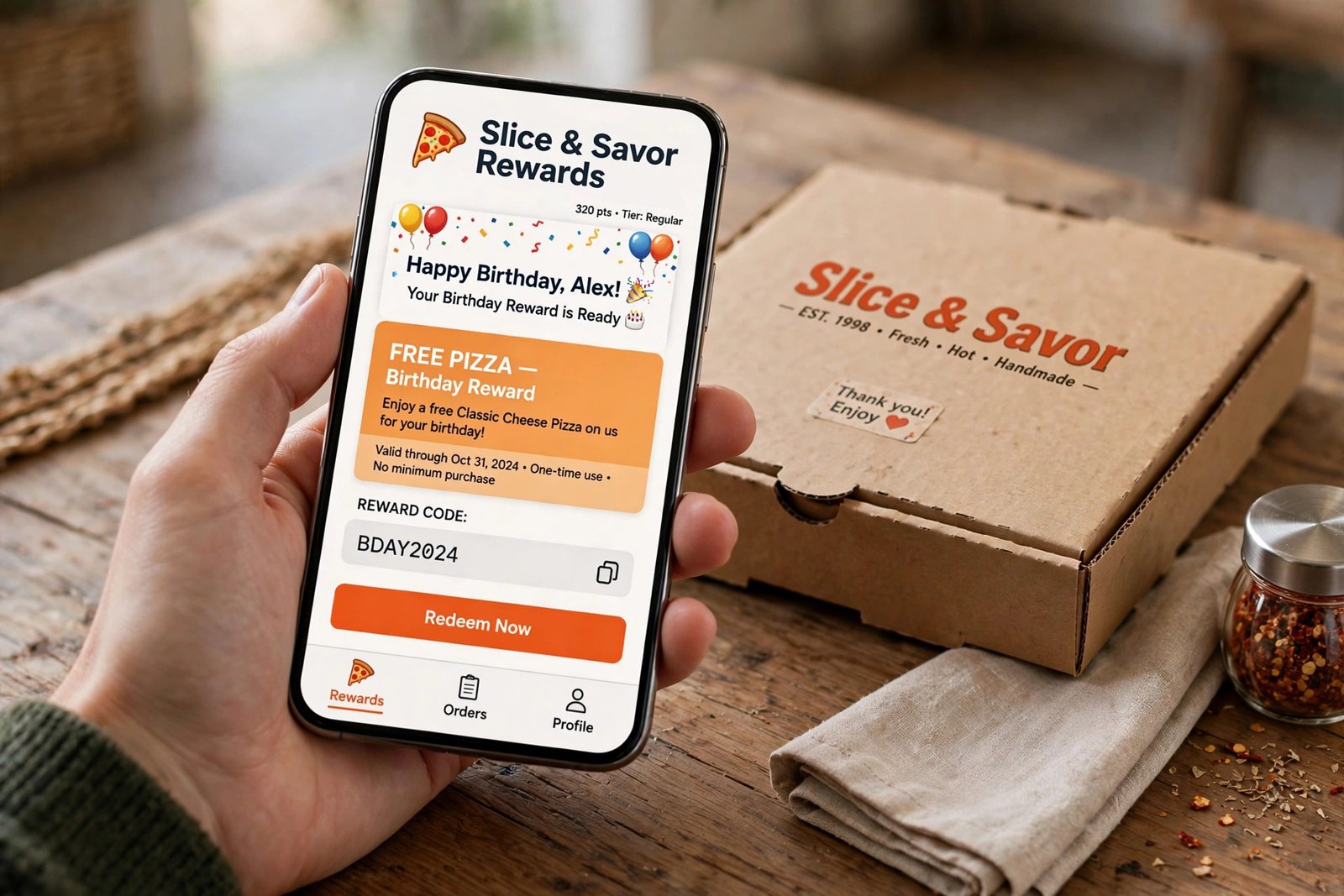 MOD Pizza birthday reward 2026 — redeeming birthday offer in the app
