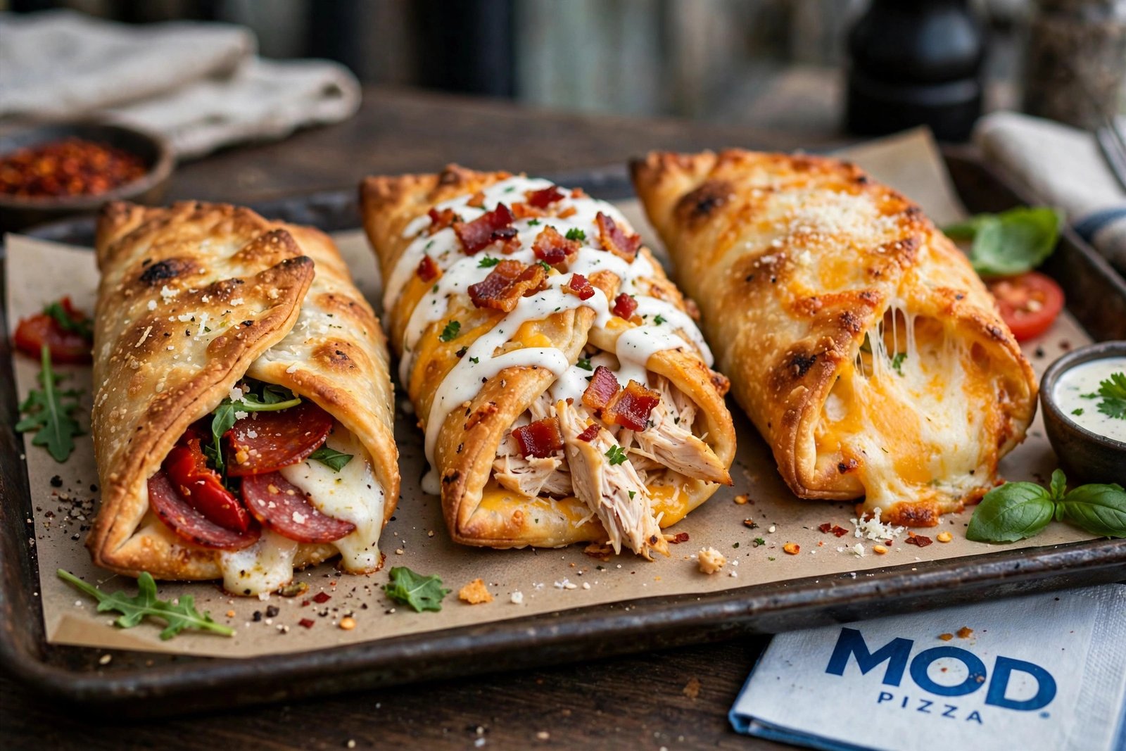 MOD Pizza calzone pocket pies 2026 three varieties