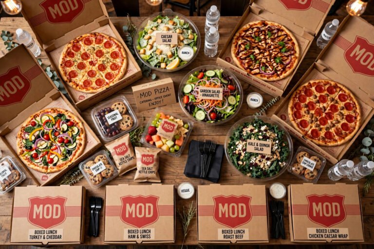 MOD Pizza catering 2026 menu prices event spread