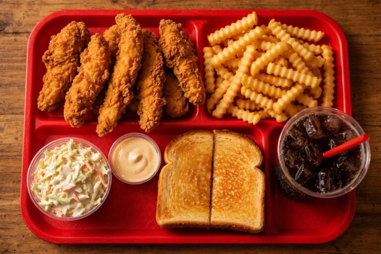 Raising Cane's menu prices 2026 combo meal on red tray