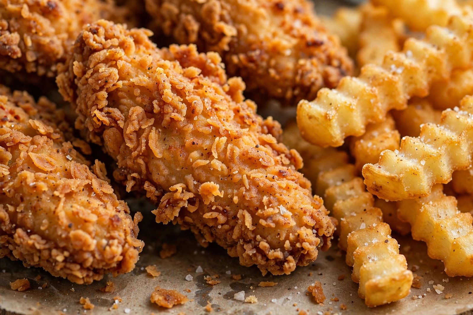 Raising Cane's extra crispy chicken fingers and fries hack