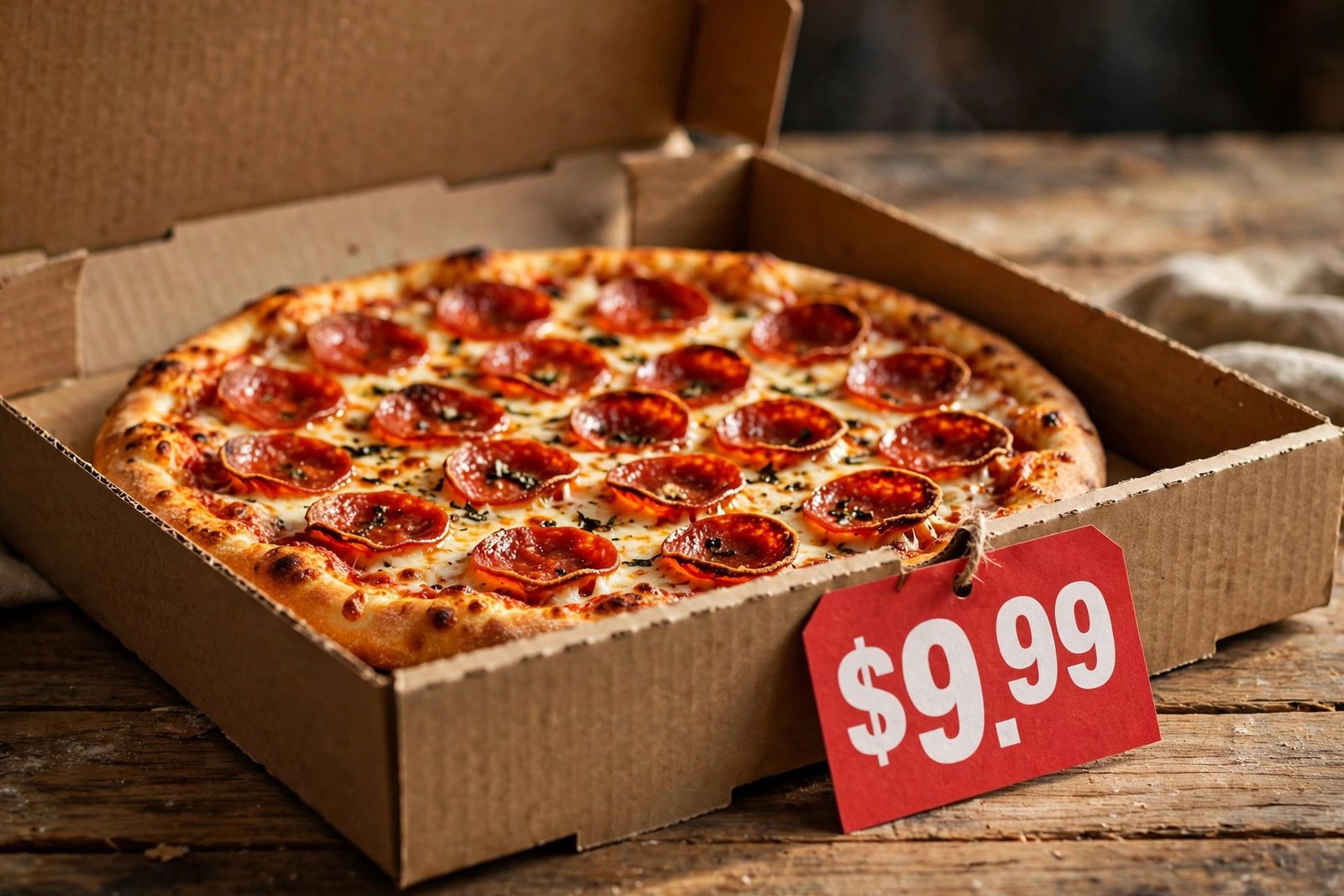 What is the $9.99 deal at Domino's — pepperoni pizza with a $9.99 price tag