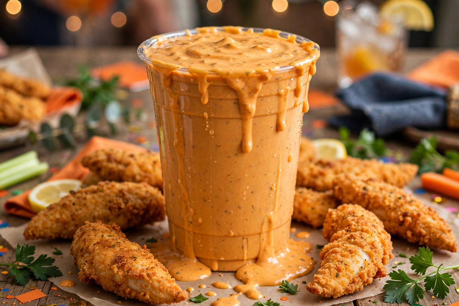 Cane's Sauce 32 oz cup — bulk sauce size at Raising Cane's