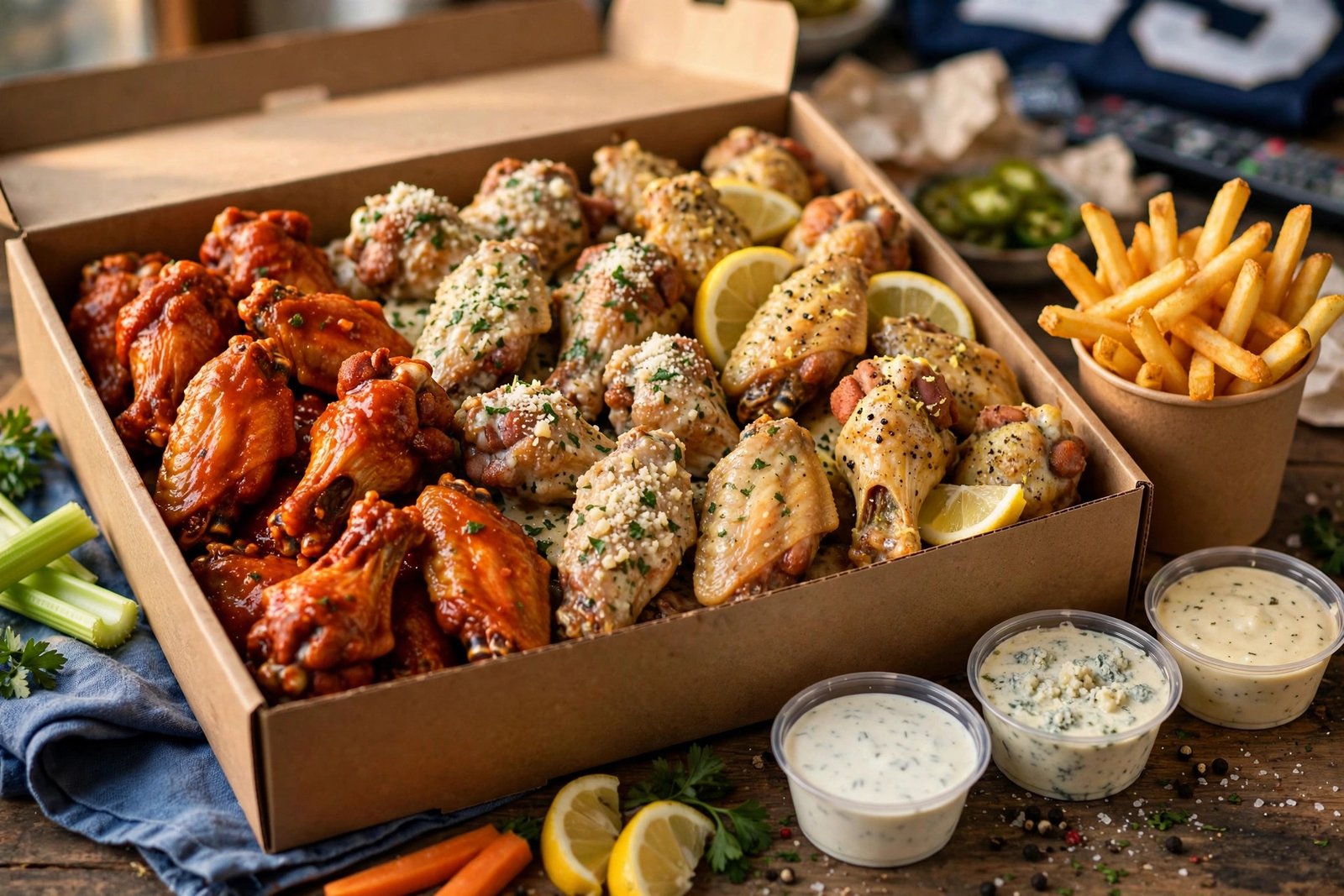 Wingstop deals — family party pack box of assorted wing flavors