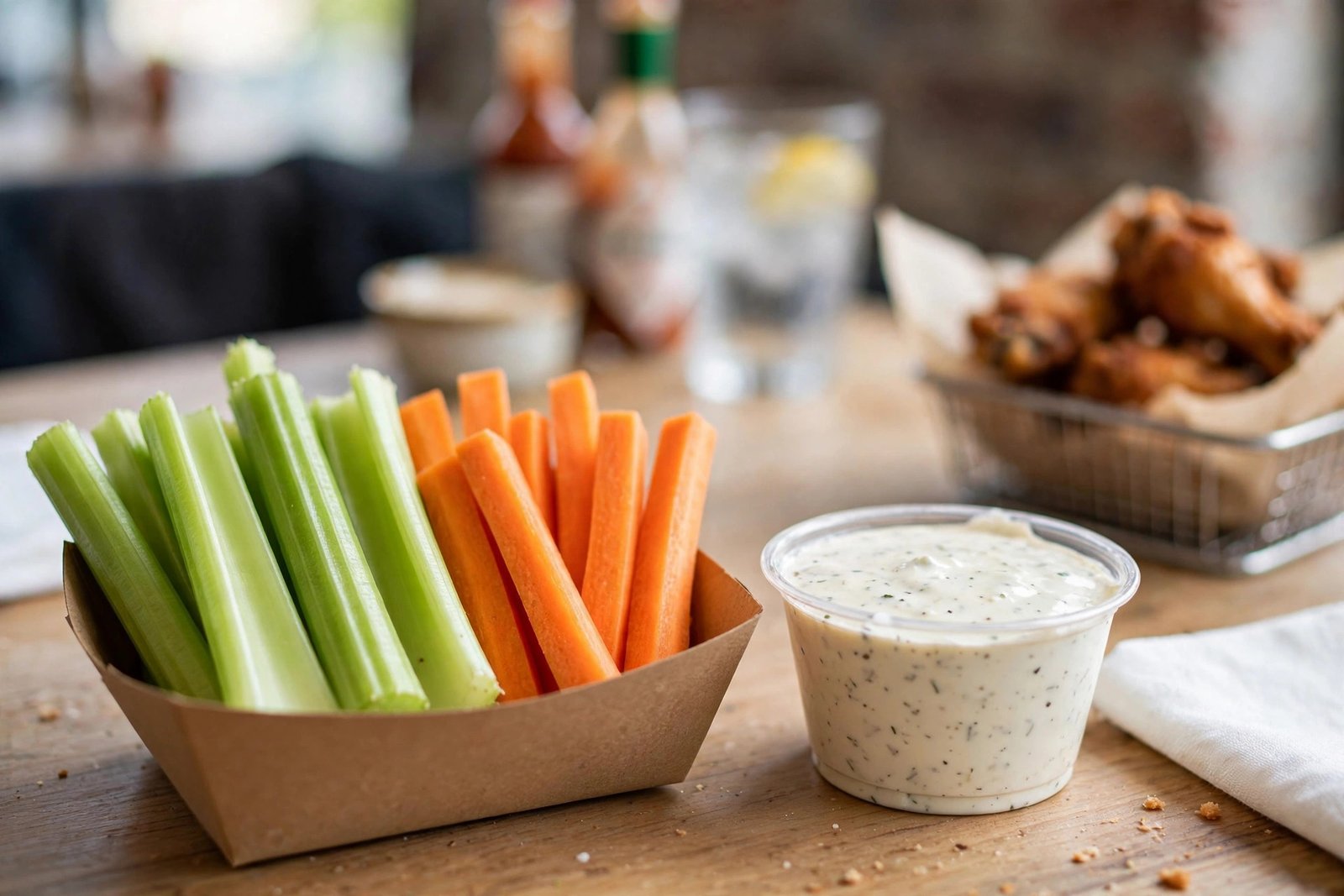Wingstop nutrition facts — veggie sticks with ranch dip, lowest calorie side